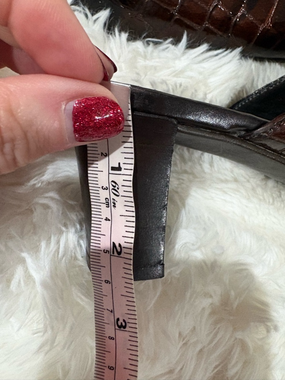 Brighton  Dark Brown Croc-Embossed Slip-On Mules with Silver Buckle - Picture 9 of 12